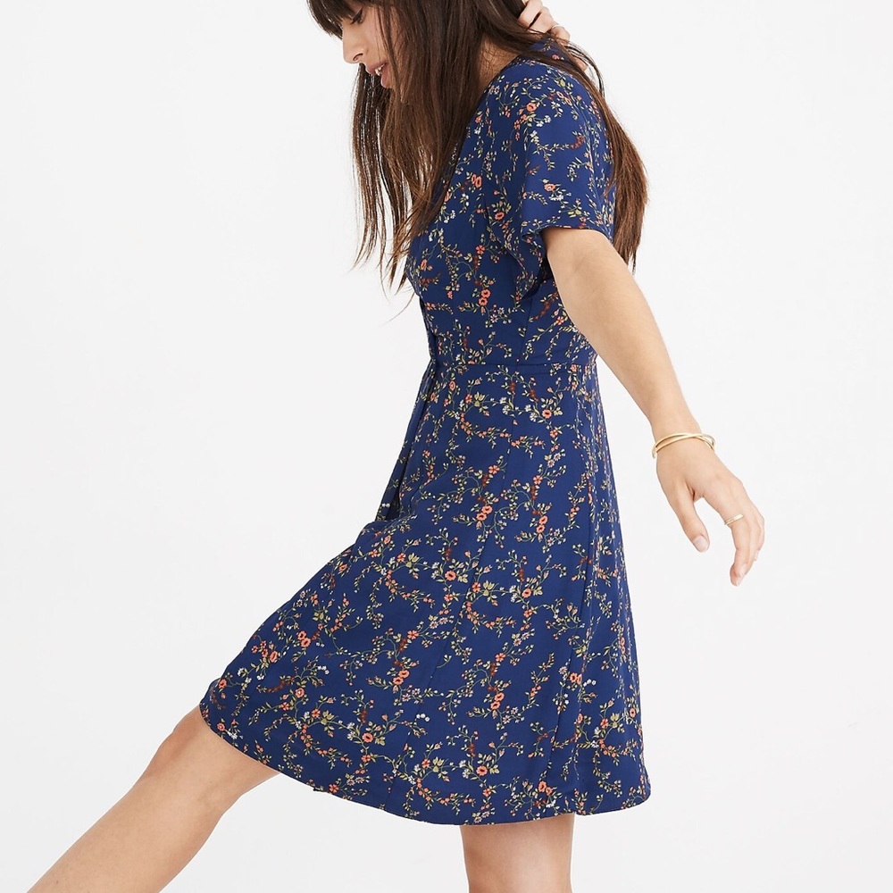 Madewell Amaranth wrap dress in Moonless Floral
